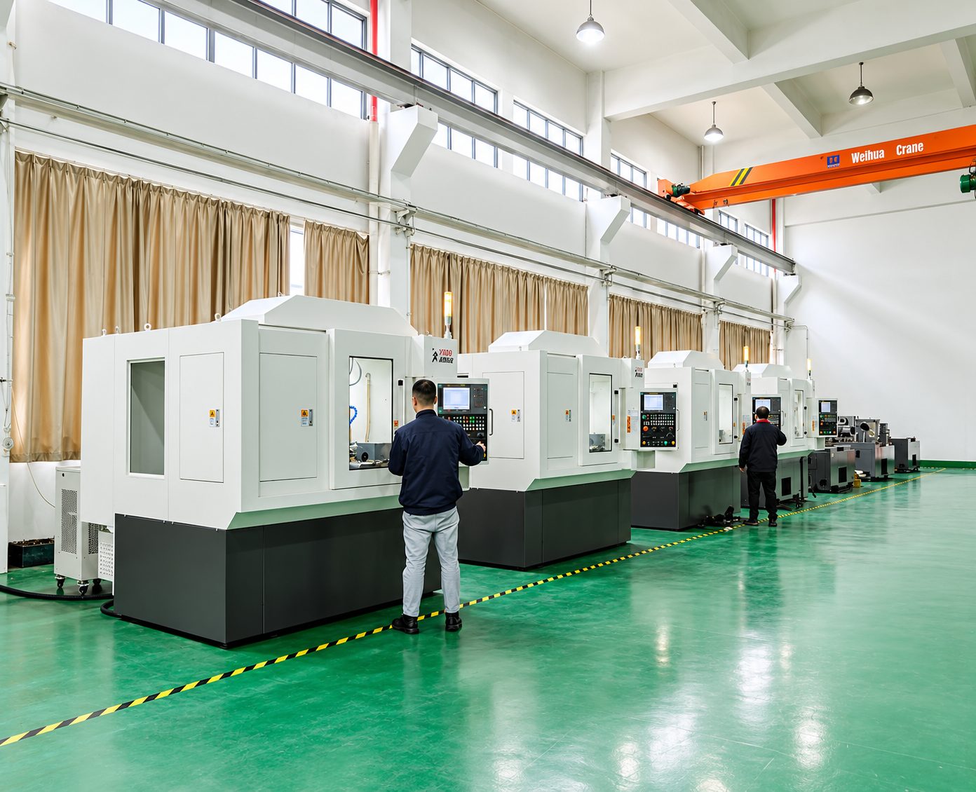 Slant-bed CNC Lathe Final Assembly Workshop
